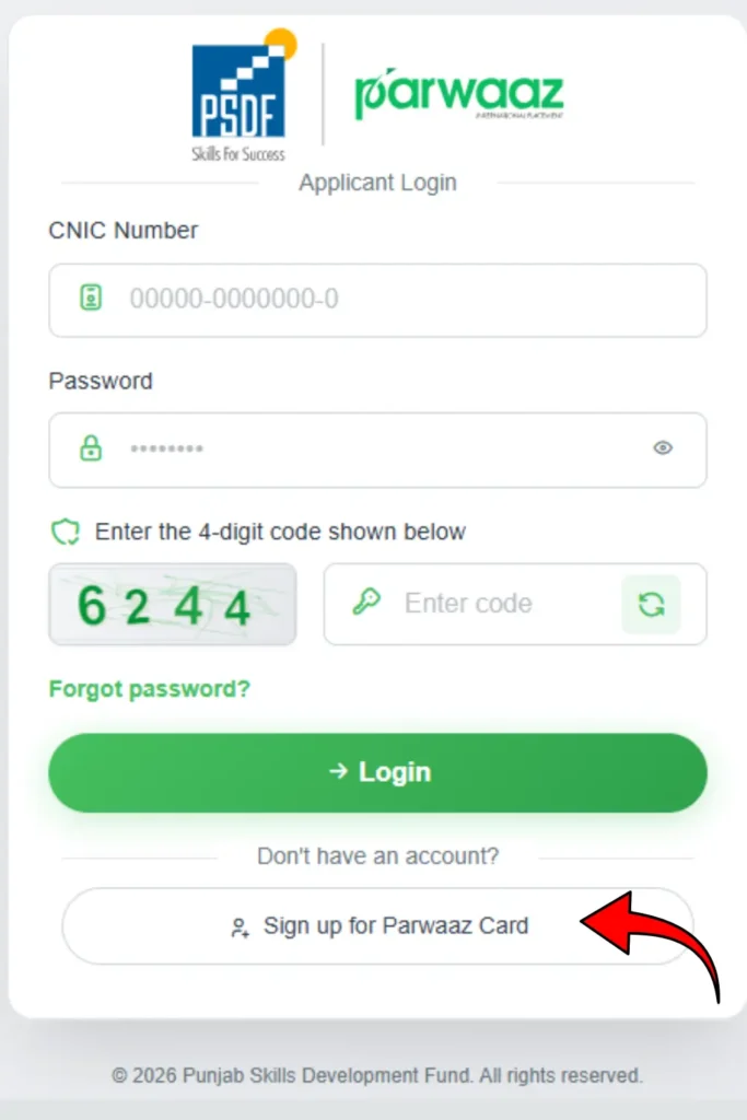 CM Punjab Parwaaz Card Registration Portal 2026