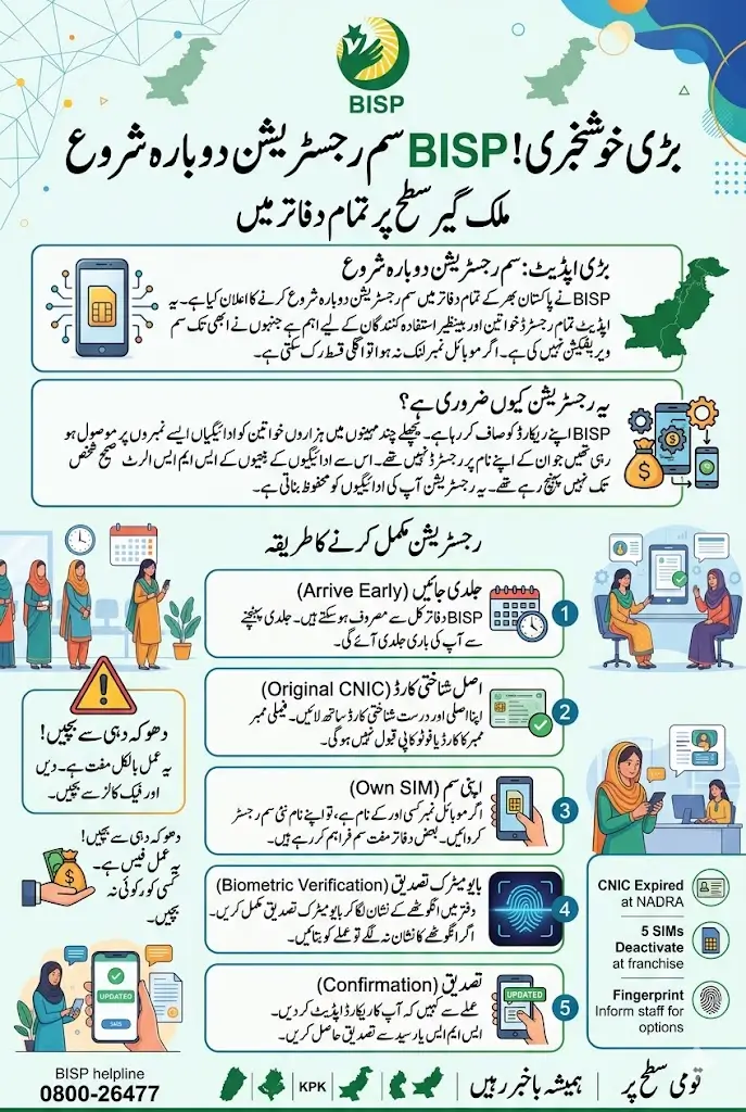 BISP Resumes SIM Registration at All Offices Nationwide From Tomorrow Latest Update 2026